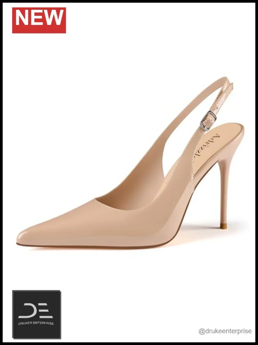 Slingback Heels for Women Stiletto High Heels Pumps Patent